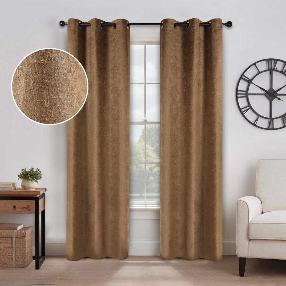 Superior Blackout Senna Solid Textured Grommet Curtain Panels(2)